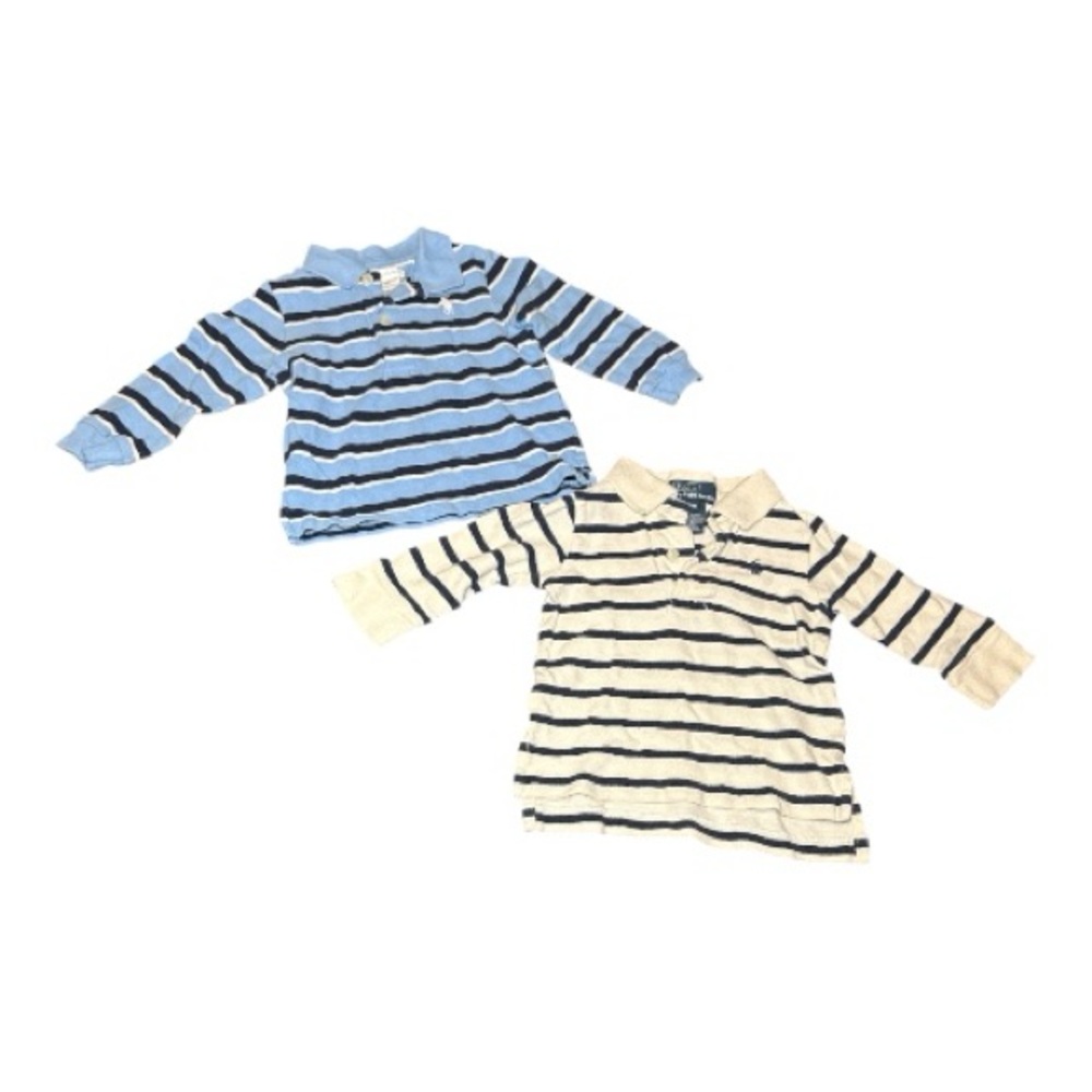 BUNDLE Polo Ralph Lauren Kids Lot of 2 Baby Long Sleeve Rugby Shirts 9-12M